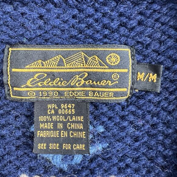 Vtg Eddie Bauer Sz M Navajo Native American Sweater Vest Buffalo Nickel Wool - Picture 4 of 9